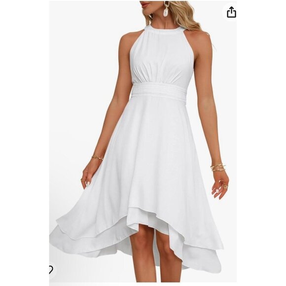 Fisoew Women's Halter‎ Neck, Dresses Summer Sleeveless A Line Layered Medium - Picture 1 of 9